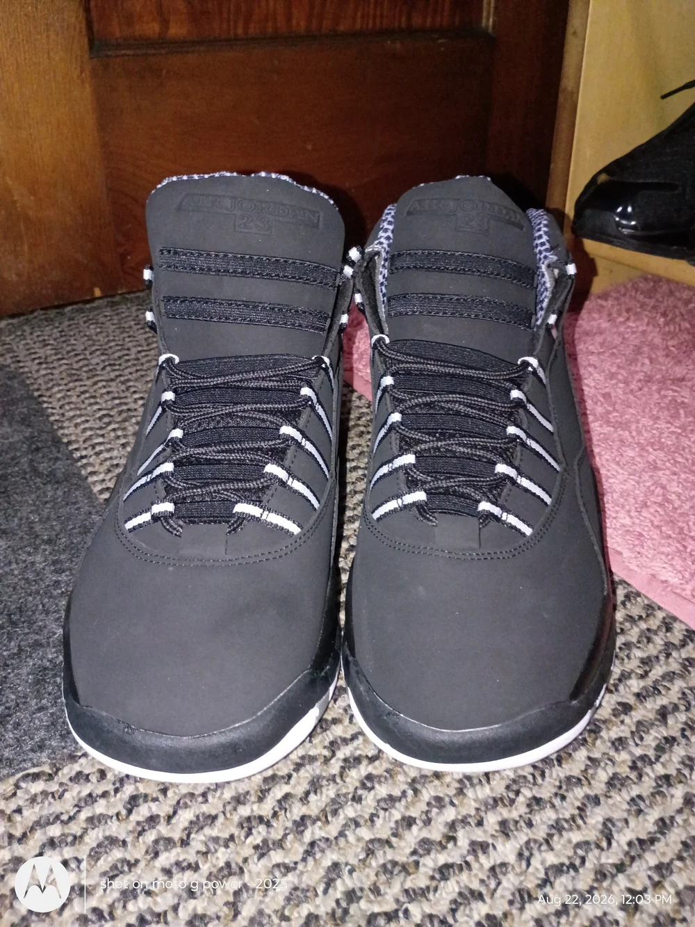 Jordan Men's Black and White High-Top Athletic Sneakers